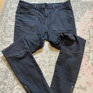 Allsaints black moto skinny jeans